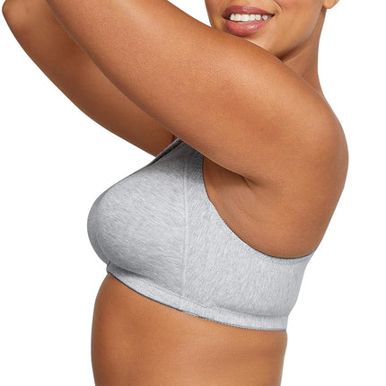 Bali Women's Double Support Cotton Stretch Wire-Free Bra, Heather Grey, 40D