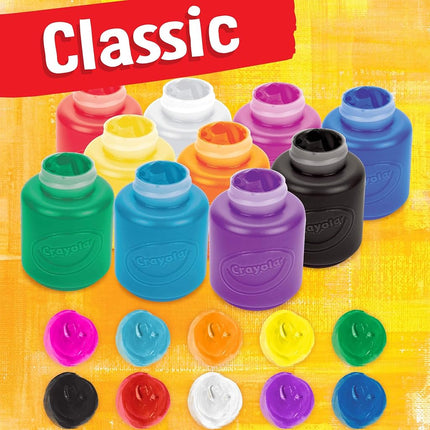 CRAYOLA Washable Kids Paint Set, 10 Ct, Children Arts & Crafts Supplies, Creative Gifts