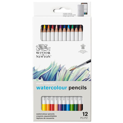 Winsor & Newton Studio Collection Water Colour Pencils - Set of 12, Assorted, 884955065013