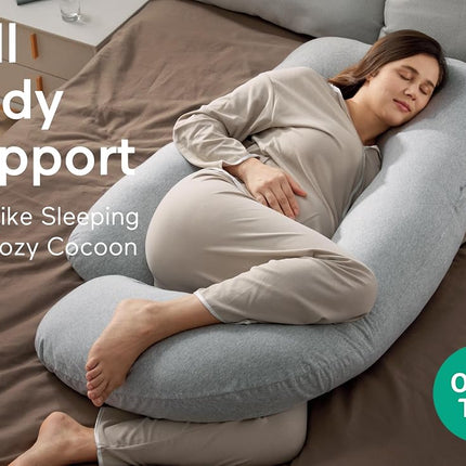 Momcozy Pregnancy Pillow for Sleeping - U Shaped Full Body Maternity Pillow