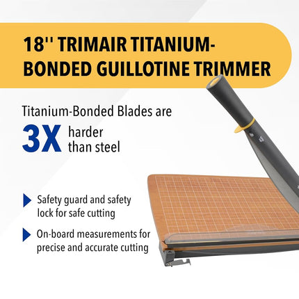 Westcott 18" TrimAir Guillotine Trimmer, Wood Base
