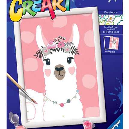 Ravensburger CreArt No Drama Llama Paint by Numbers Kits for Children & Adults Ages 7 Years Up - Kids Craft Set