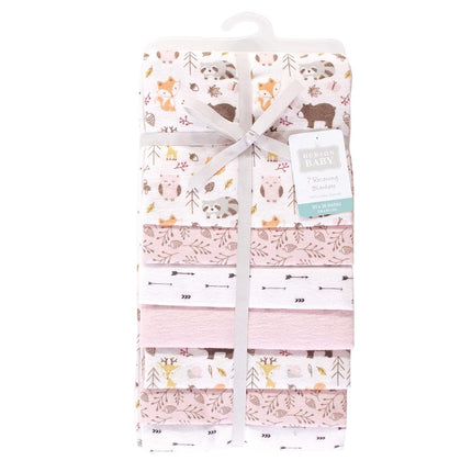 Mantas de franela de algodón para bebé unisex Hudson Baby, paquete de 7, piña de niña, talla única