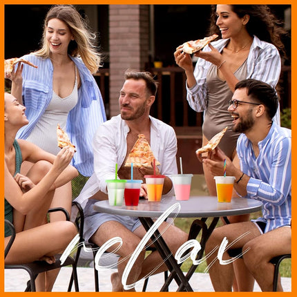 Sieral Cups with Straws and Lids Kids Tumbler with Straw Reusable Water Bottle Iced Coffee Travel Mug Cup Adults Plastic Cups for Parties Birthdays 16 oz (Lovely Colors, 60 Pack), AE-Sieral-3373