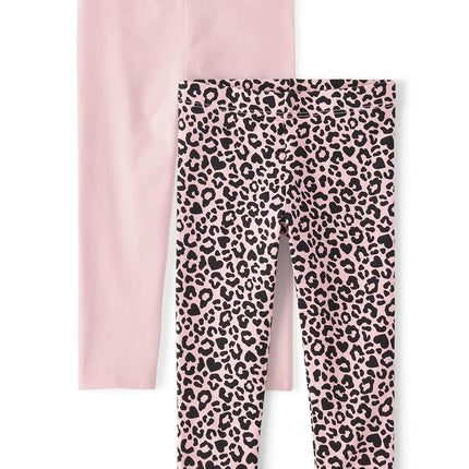 The Children's Place Legging bébé fille, rose/imprimé léopard, lot de 2, 18-24 mois