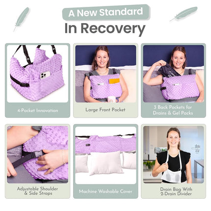 MOYOAMA Post Mastectomy Pillow - Post Surgery Pillow for Car, Breast Reduction & Augmentation Patients, Breast Pillow After Heart Surgery Pillow, Mastectomy Recovery Must Haves, Post Surgery Gift