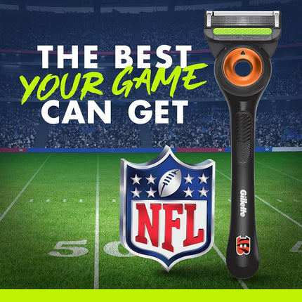 Gillette Labs Special NFL Bengals Edition Men's Razor - 1 Handle, 4 Blade Refills and Magnetic Holder, Perfect for Game Day Grooming, GilletteLabs with Exfoliating Bar