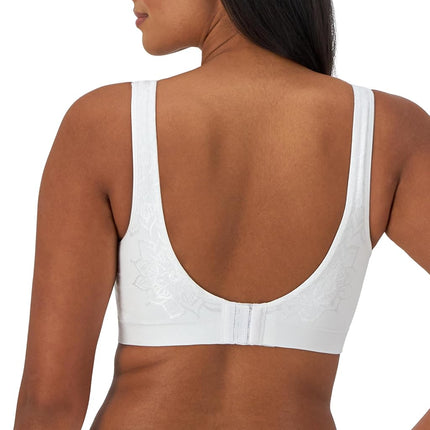 Bali Women's Comfort Revolution Df3484 Wirefree Bra with ComfortFlex Fit, White Aztec Print, 3XL