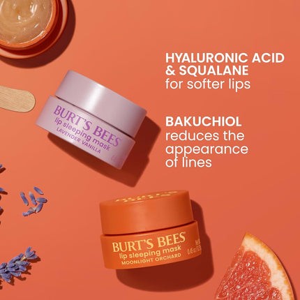 Burt�s Bees Lavender Vanilla Lip Sleeping Mask, With Hyaluronic Acid and Squalane Moisturizer To Instantly Hydrate Lips, Overnight Lip Mask, Lip Treatment, 0.45 oz.