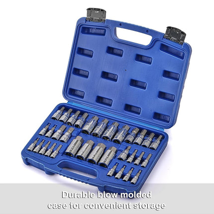CASOMAN 32 Piece Master Hex Bit Socket Set, S2 Steel, SAE And Metric, Allen Socket Bit, 5/64-inch to 3/4-inch, 2mm to 19mm Socket Tool Kit