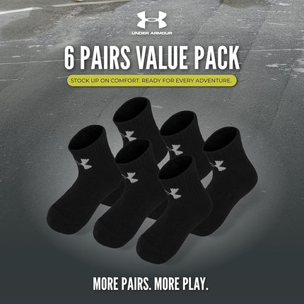 Under Armour Boys' Multi Pack Quarter Sock, Black, 6-12 Months