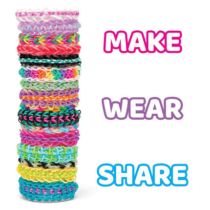 Rainbow Loom Mega Combo Case, 7456 Pieces - Enhances Fine Motor Skills, 7000 Assorted Elastic Bands, Metal Weaving Hook, Organiser Storage Box, Friendship Bracelet Crafting