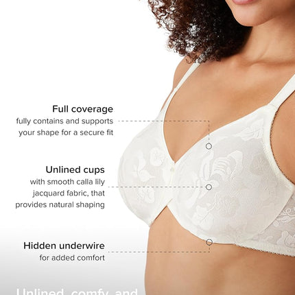 Wacoal Women's Awareness Full Figure Underwire Bra, Ivory, 44D