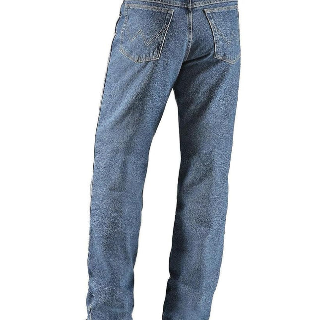 Wrangler Rugged Wear Men's Woodland Thermal Jean ,Stonewashed Denim,32x36