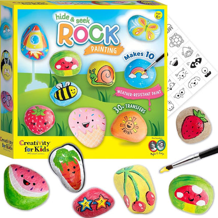 Creativity for Kids Hide & Seek Rock Painting Kit - Arts & Crafts for Kids - Includes Rocks & Waterproof Paint