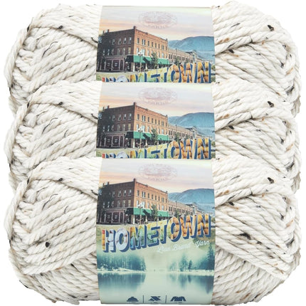 Lion Brand Yarn 135-302H Yarn, 3-Pack, Aspen Tweed