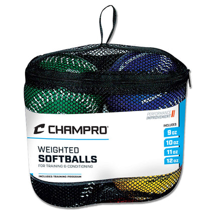 Champro Training Softballs, Set of 4 (Green/Yellow