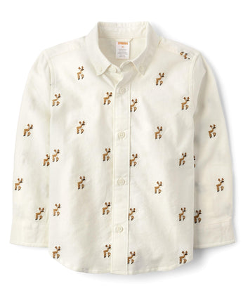 Gymboree Boys' and Toddler Long Sleeve Button Up S