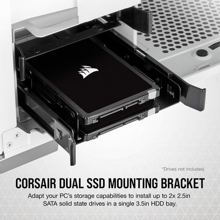 Corsair Soporte de montaje para dos SSD (Bahía interna de 3,5" a 2,5", Fácil instalación) Negro