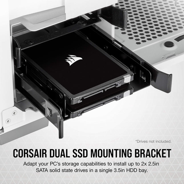 Corsair Soporte de montaje para dos SSD (Bahía interna de 3,5" a 2,5", Fácil instalación) Negro