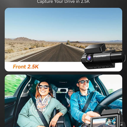 WOLFBOX i07 Dash Cam, 3 Channel Dash Cam Built in WiFi GPS, 4K+1080P Dash Camera Front and Inside, 2K 1440P+1080P+1080P, 3" LCD Super IR Night Vision, 24 Hours Parking Monitor(Card Not Included)