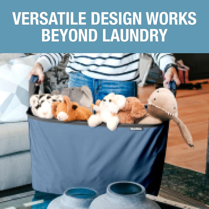 CleverMade Collapsible Fabric Laundry Basket, 60L, 16 Gal, 2 Pack, Denim