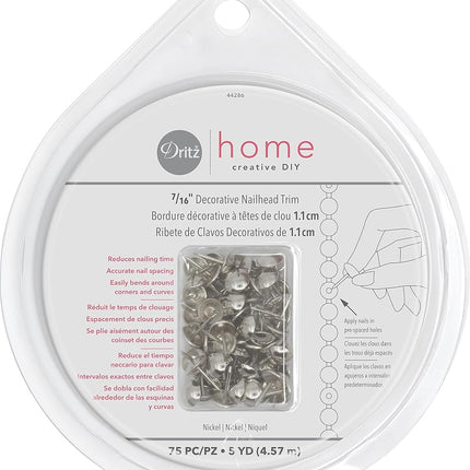 Dritz Nailhead Trim 5yd, Silver, Nickel, Each
