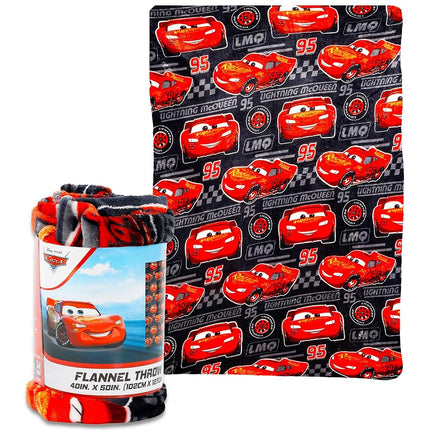 Disney Cars Fleece Blanket Set - Bundle with Soft Lightning McQueen Blanket Plus Stickers, More for Kids, Adults, Children | Cozy Lightning McQueen Fleece Blanket 50" x 70�