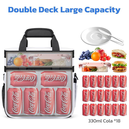 Maelstrom Insulated Lunch Box, 20L Double Deck Cooler Bag for Men Women