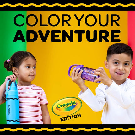 CamelBak Crayola Flip Straw Kids Tritan Renew Water Bottle Cherry Red, 14oz