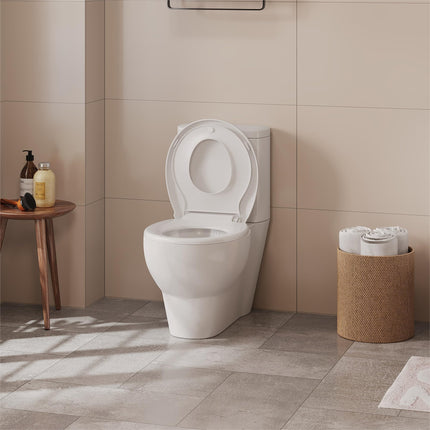 Round Toilet Seat with Toddler Seat – PP Quick Release Potty Training Toilet Seat Cover, White 2-in-1 Design for Children & Adult Toilets