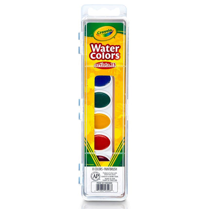 Set de acuarelas Crayola Artista de 8 pastillas ovaladas semi-húmedas con pincel