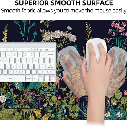 Large Mouse Pad with Wrist Rest, 4-in-1 Wrist Rest for Keyboard and Mouse