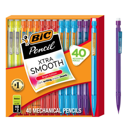 Bic Mechanical Pencils, Xtra Smooth, Bright Editio