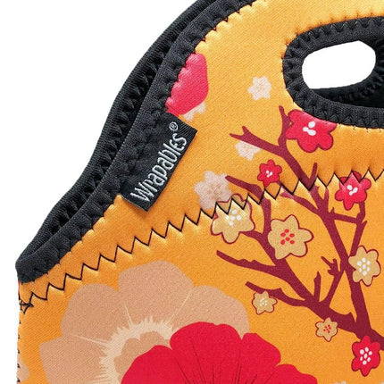 Wrapables® Insulated Neoprene Lunch Bag, Orange Floral