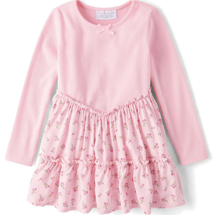The Children's Place Baby Girls Heart Mesh Tutu Dress, Floral Pink, 2T
