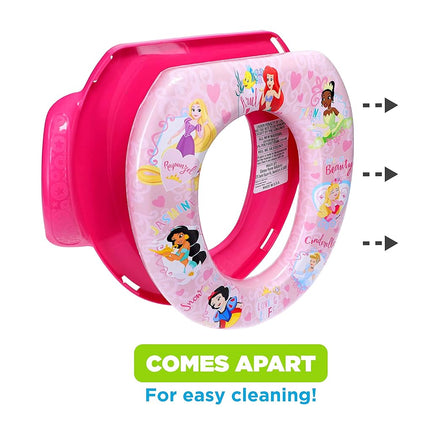 Disney Princess Loving Life 2 Piece Essential Potty Training Set - Soft Cushion, Baby Potty Training, Safe, Easy to Clean, Step Stool