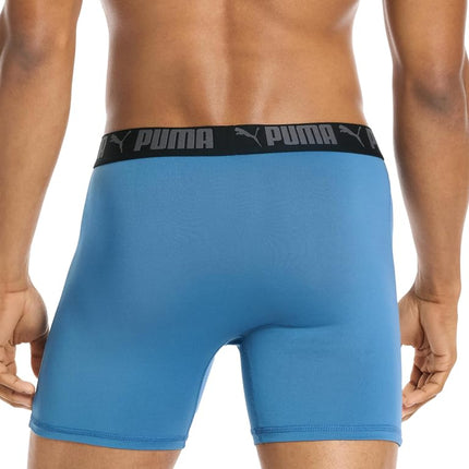 PUMA Men's 5 Pack Performance Boxer Briefs, Black/Blue/Grey, XL