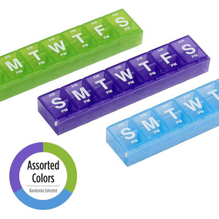 Ezy Dose Weekly (7-Day) Locking Pill Organizer and Planner│Separate AM/PM Compartments│Secure Prescription Medications │ Prevent Accidental Spilling
