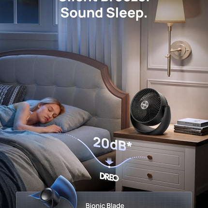 Dreo Desk Fan for Bedroom, 11 Inch Table Fans, 60ft Strong Airflow, 120° Vertical Manual, 3 Speeds, 28dB Quiet Air Circulator Fan，Black