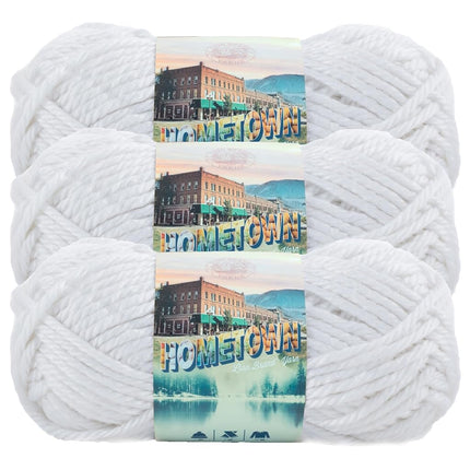 Lion Brand Yarn 135-100R Yarn, 3-Pack, New York Wh