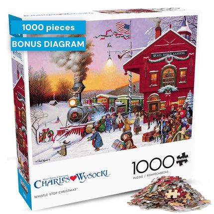 Buffalo Games - Charles Wysocki - Whistle Stop Christmas - 1000 Piece Jigsaw Puzzle for Adults Challenging Puzzle Perfect for Game Nights - Finished Puzzle Size is 26.75 x 19.75