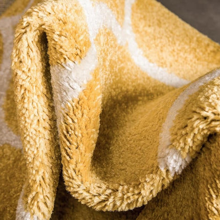 Unique Loom Trellis Frieze Collection Area Rug - Rounded (3' Round, Yellow/Ivory)