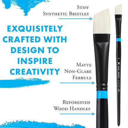 Princeton Aspen, Glare-Free Indoor/Outdoor Brush for Acrylic & Oil, Series 6500 Round Synthetic, Size 2/0