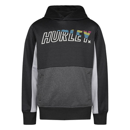 Hurley Hoodie Pullover Solaire pour garçons, Noir chiné, Grande taille