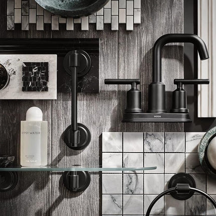 Moen DN0790BL Étagère en verre pour coiffeuse Collection Iso, Noir mat