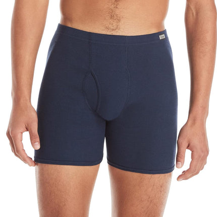 Hanes Boxer Briefs Pack, Moisture-Wicking Underwear for Men, Cool & Breathable Cotton, Assorted - 12 Pack, Large