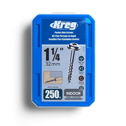 Kreg SML-C125-250 Zinc Pocket Screw - 1 1/4 Inch #