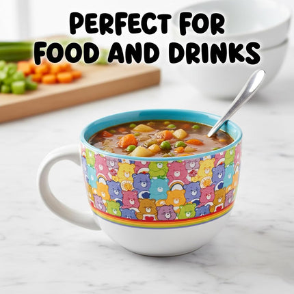 Silver Buffalo Care Bears Pattern Ceramic Soup Mug, 24 Ounces