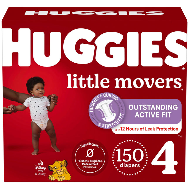 Huggies Little Movers Size 4 Nappies Size 4 (10-16